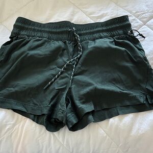 Active Pull-On Shorts in Forest Green with Drawstring